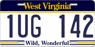 WV license plate 1UG142
