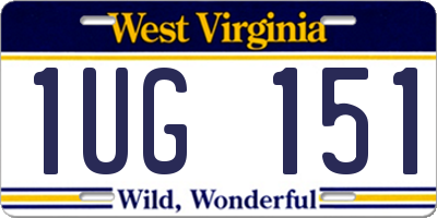 WV license plate 1UG151