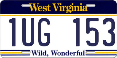 WV license plate 1UG153