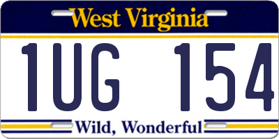 WV license plate 1UG154