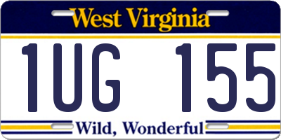 WV license plate 1UG155