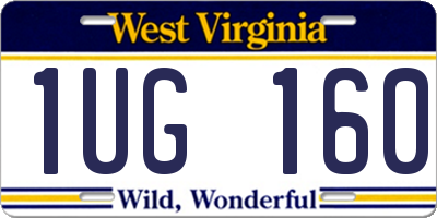 WV license plate 1UG160