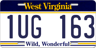 WV license plate 1UG163
