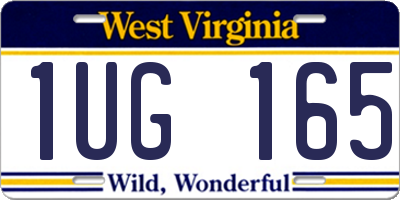 WV license plate 1UG165