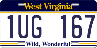 WV license plate 1UG167