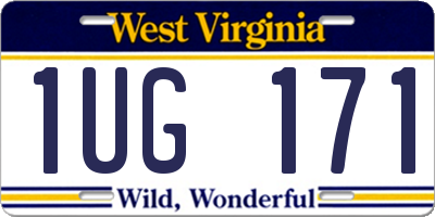 WV license plate 1UG171