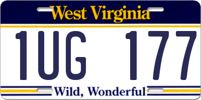 WV license plate 1UG177