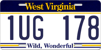 WV license plate 1UG178