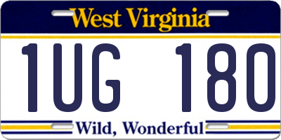 WV license plate 1UG180