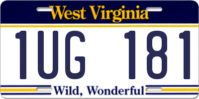 WV license plate 1UG181
