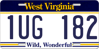 WV license plate 1UG182