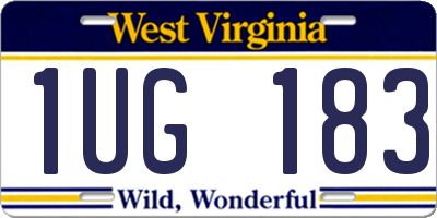 WV license plate 1UG183