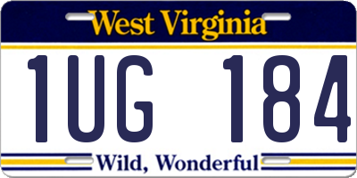 WV license plate 1UG184