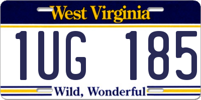 WV license plate 1UG185