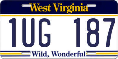 WV license plate 1UG187