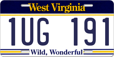 WV license plate 1UG191