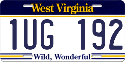 WV license plate 1UG192