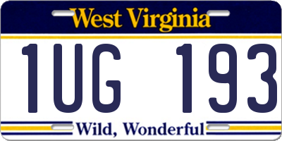 WV license plate 1UG193