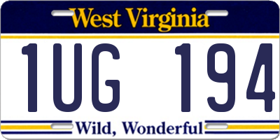 WV license plate 1UG194