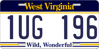 WV license plate 1UG196