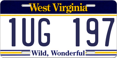 WV license plate 1UG197