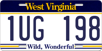 WV license plate 1UG198