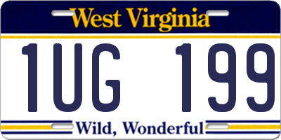 WV license plate 1UG199