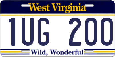 WV license plate 1UG200