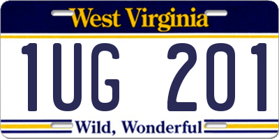 WV license plate 1UG201