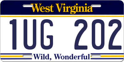 WV license plate 1UG202