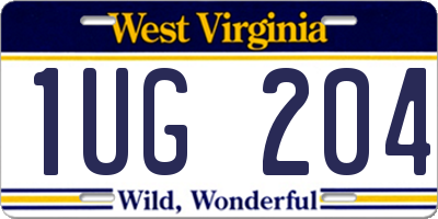 WV license plate 1UG204