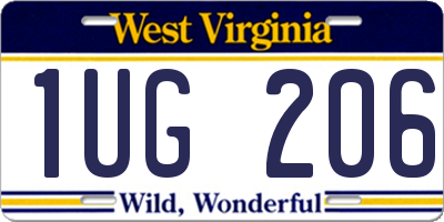 WV license plate 1UG206