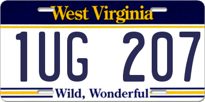 WV license plate 1UG207