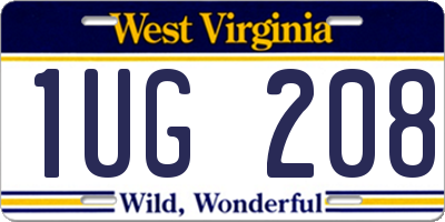 WV license plate 1UG208
