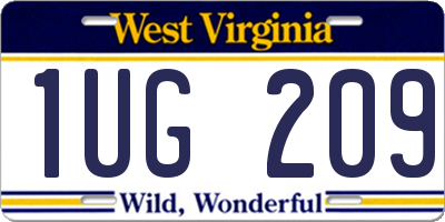 WV license plate 1UG209