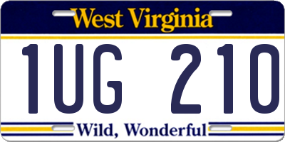 WV license plate 1UG210
