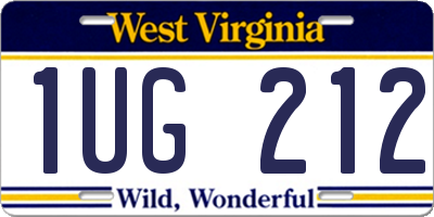 WV license plate 1UG212