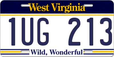 WV license plate 1UG213