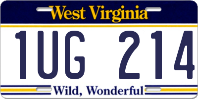 WV license plate 1UG214