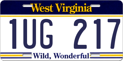 WV license plate 1UG217