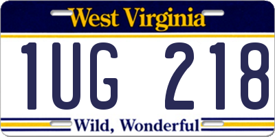 WV license plate 1UG218