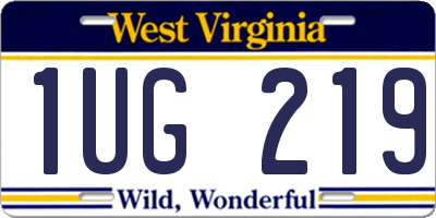 WV license plate 1UG219