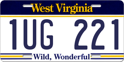 WV license plate 1UG221