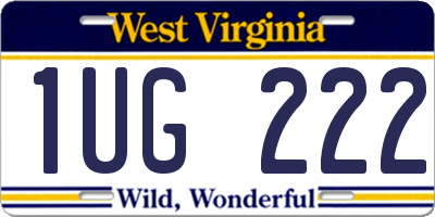 WV license plate 1UG222