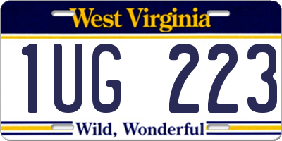 WV license plate 1UG223