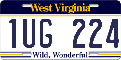 WV license plate 1UG224