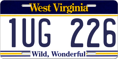 WV license plate 1UG226