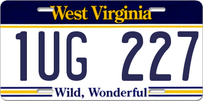 WV license plate 1UG227