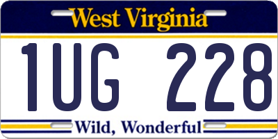 WV license plate 1UG228