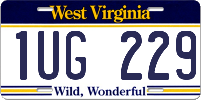 WV license plate 1UG229